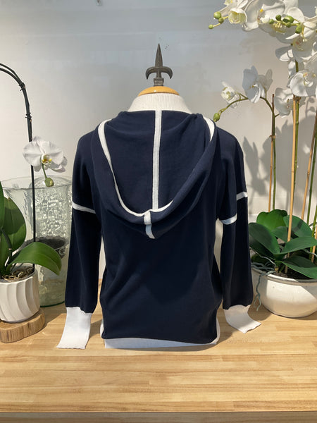 Pure Amici Navy Pullover Hoodie W White Trim