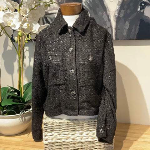 Esqualo Black Tweed Short Jacket