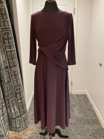 Frank Lyman Deep Plum 3/4 Sleeve Dress