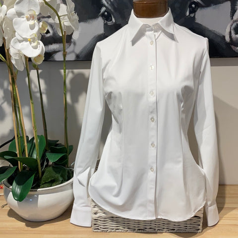 Ameliora Dawn White Long Sleeve Fitted Shirt