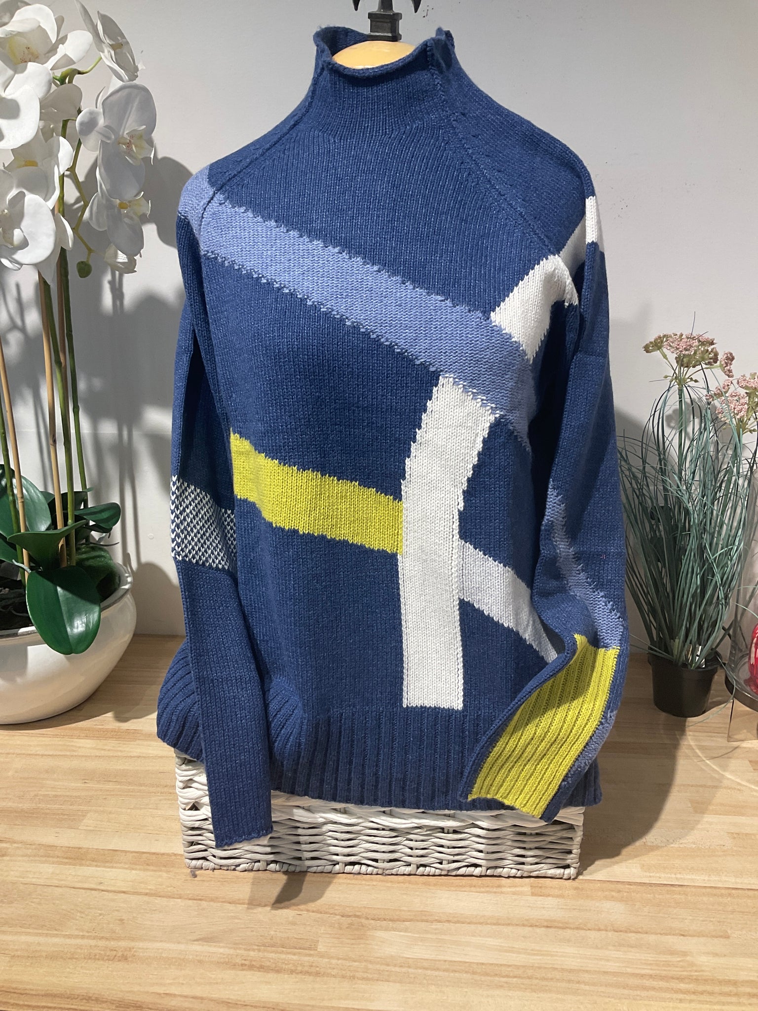 Z&K Blue Road Map Sweater