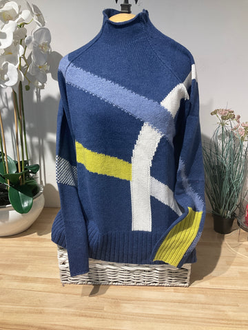Z&K Blue Road Map Sweater