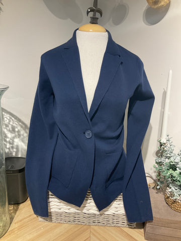 Pure Amici Navy Knit Blazer