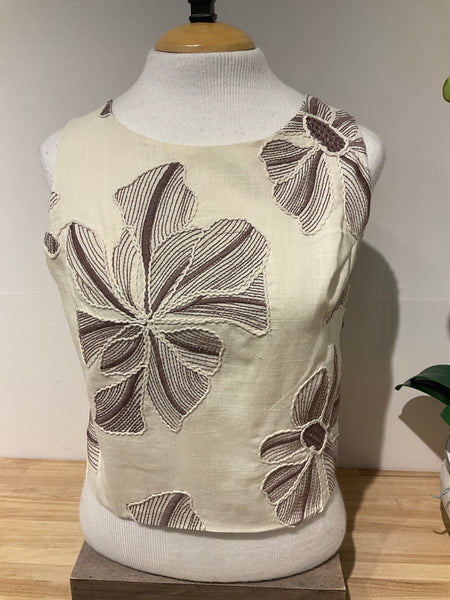 Femme Fatale Abstract Floral Embroidery Top