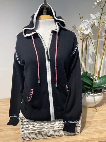 Pure Amici Black Hoodie W/ Stitching