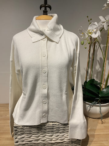 Pure Amici Chalk Button Cardigan Sweater