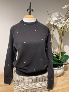 Dylan Chloe Black Embroid Sweatshirt