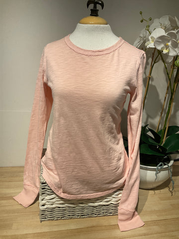 Dylan Light Pink Slub Long Sleeve Tee