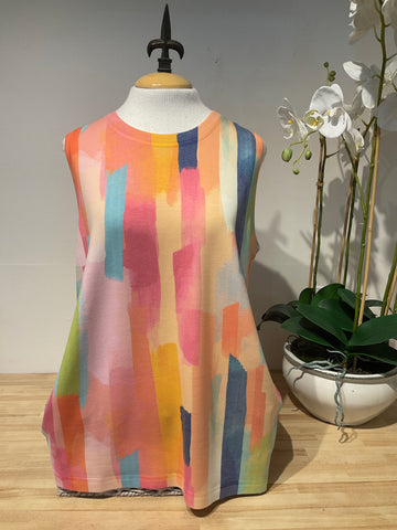 N & M Printed Brushed Strokes Tank