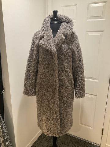 Freaky Nation Grey Curly Faux Fur Jacket