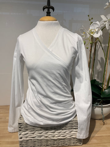 Pure Amici White V Neck Wrap Tee