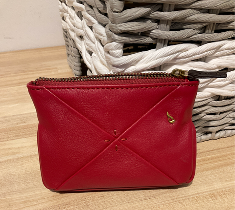 Abbacino Red Leather Coin Purse