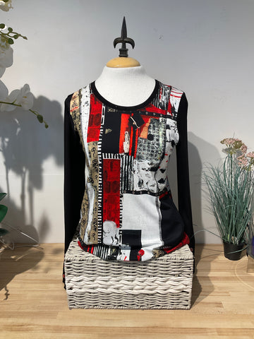 Dolcezza Red Print Long Sleeve Tee