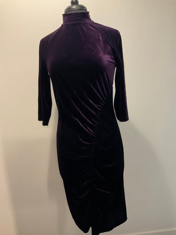 Esqualo Dark Purple Velvet Dress