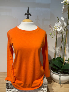 N & M Orange Crew Neck 3/4 Sleeve Top