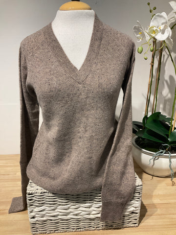Pure Amici V Neck Nut Shaker Sweater