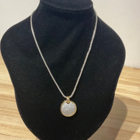 BI Jou Circle Gold/Silver Circle Pendent On Silver Chain