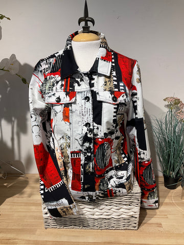 Dolcezza Red Print Jacket