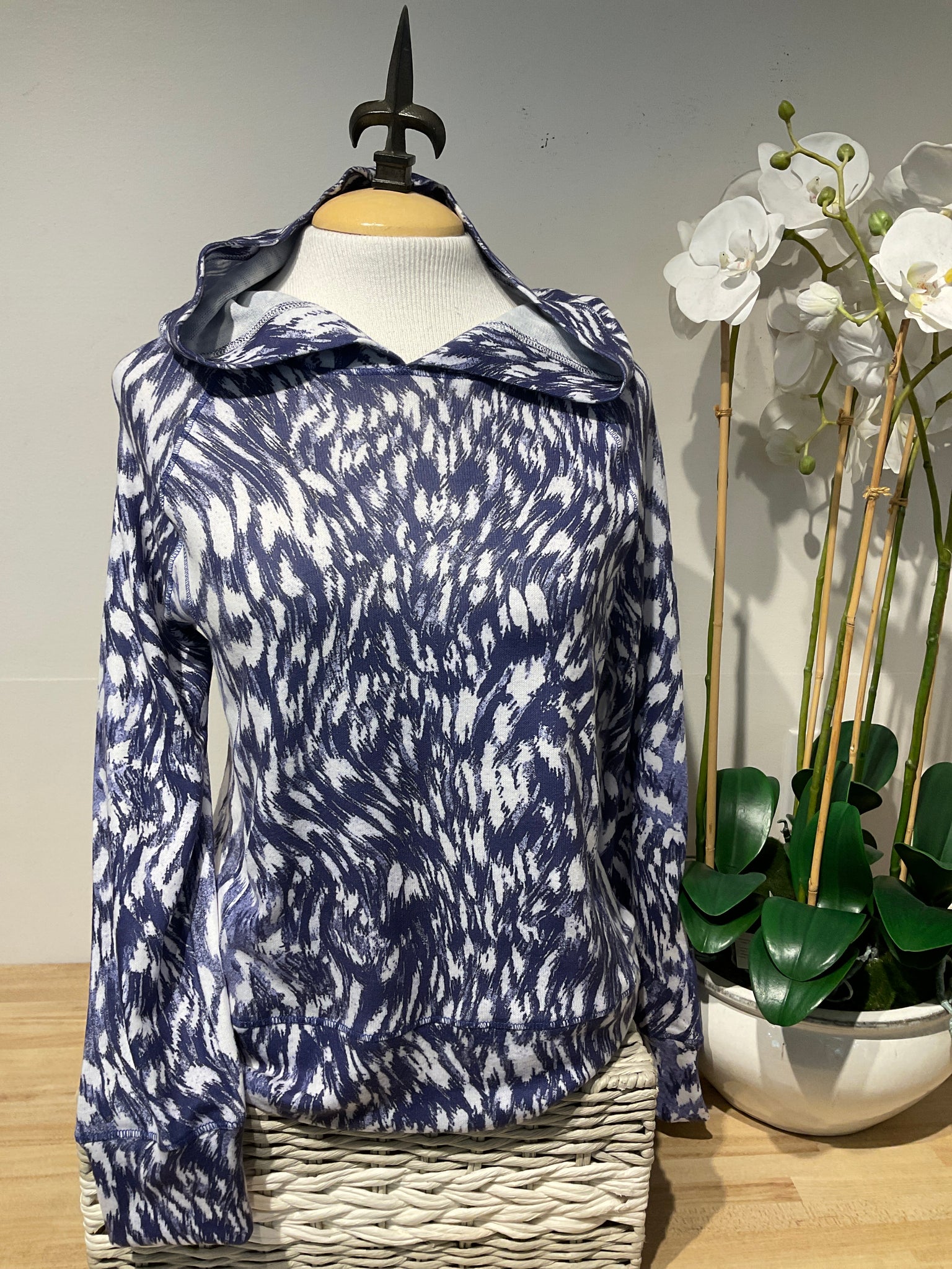 David Cline Blue/White Print Hoodie