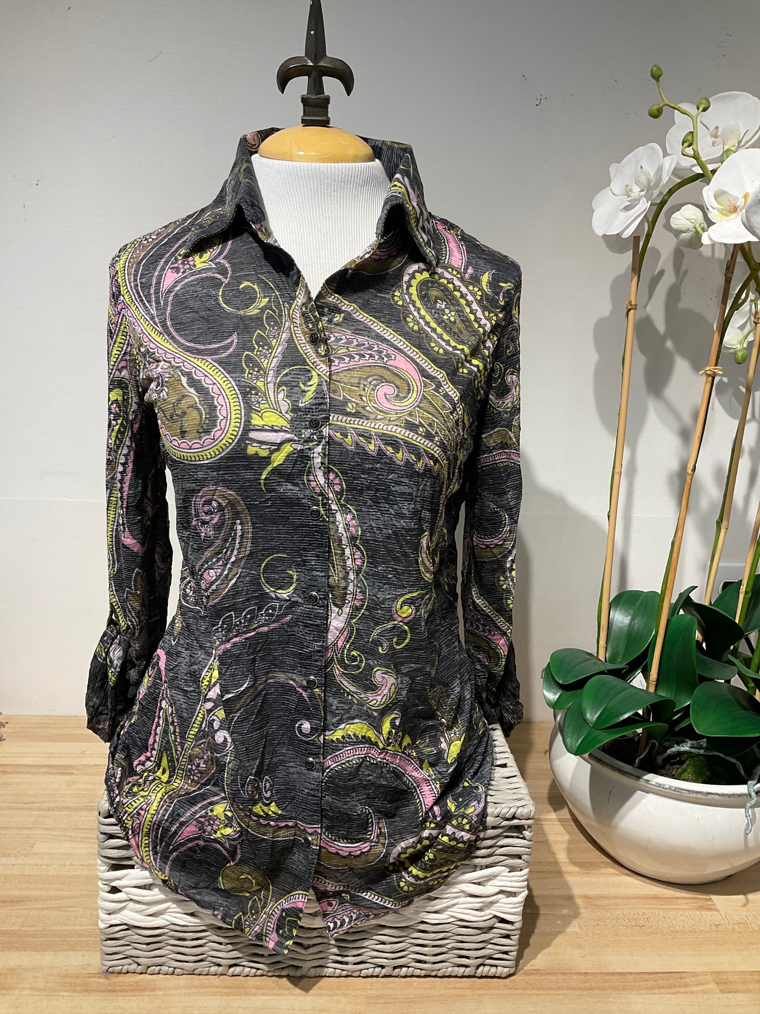 David Cline Paisley Print Collared Shirt