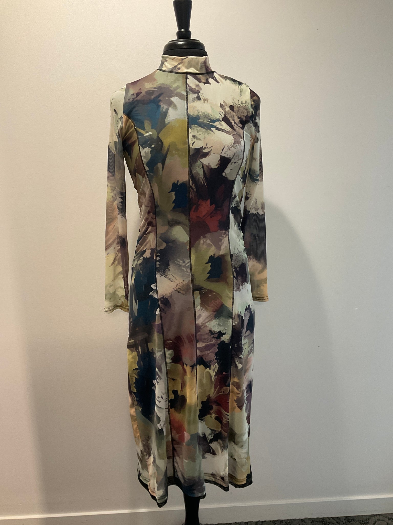 FDJ Print Mesh Long Sleeve Dress