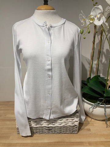 Dylan White Rowan Rib Cardigan