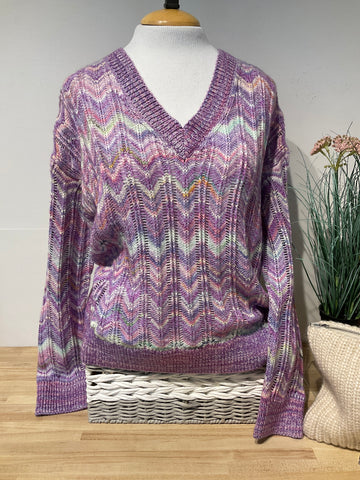 Lisa Todd Purple Haze Mystic Pullover V Neck Sweater