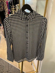 Orly Houndstooth Print Blouse