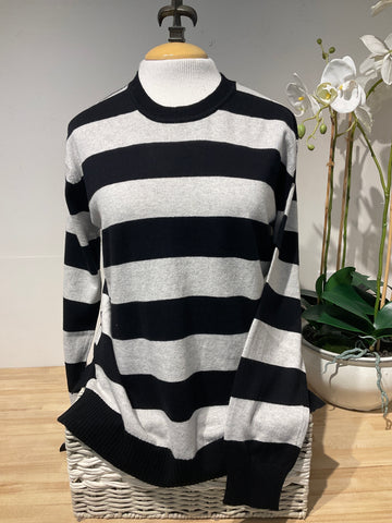 Pure Amici Black/Foam Stripe Sweater