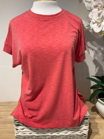Nally & Millie Red Short Sleeve Side Open Top