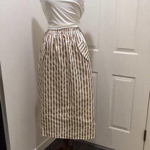 Spanner Taupe Stripe Long Skirt