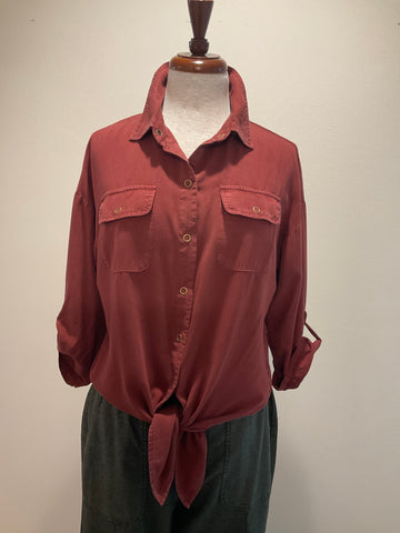 XCVI Front Tie Blouse