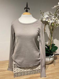 Dylan Rib Crewneck Grey Tee
