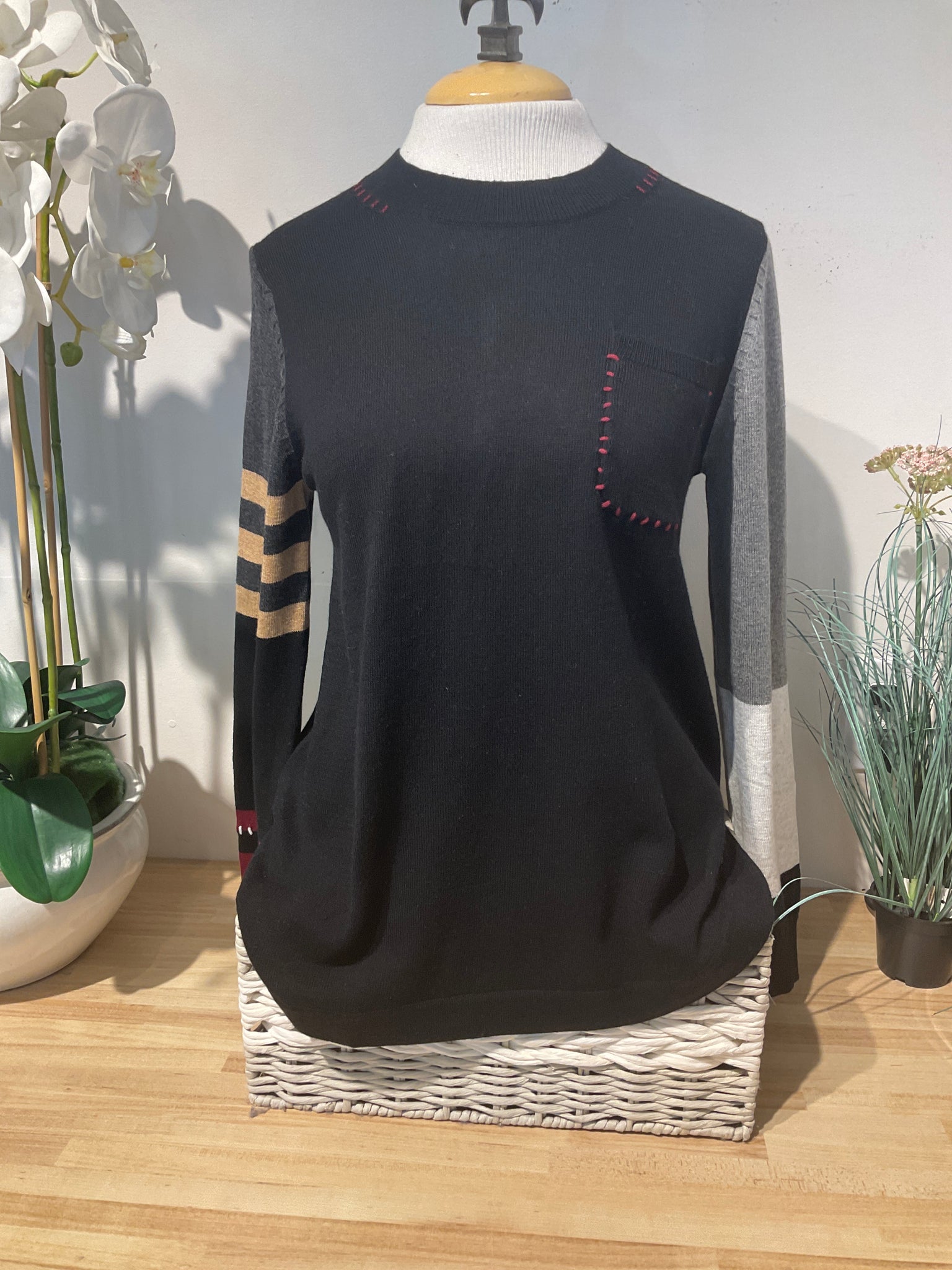 Z&P Black Color Block Sweater