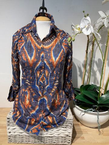 David Cline Blue Print Shirt