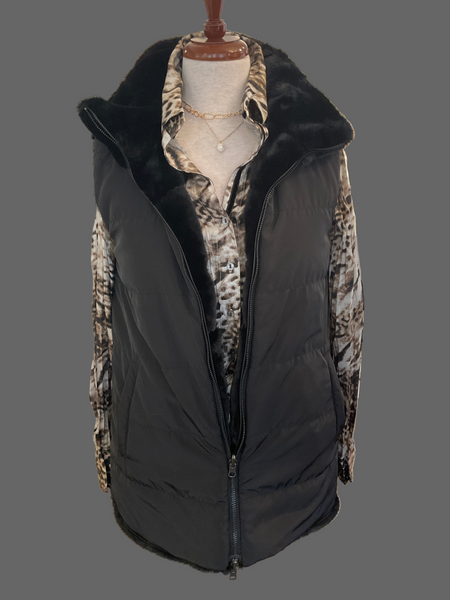 Dylan Black Fur Vest
