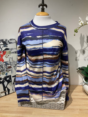 David Cline Blur Print Crew Neck Top