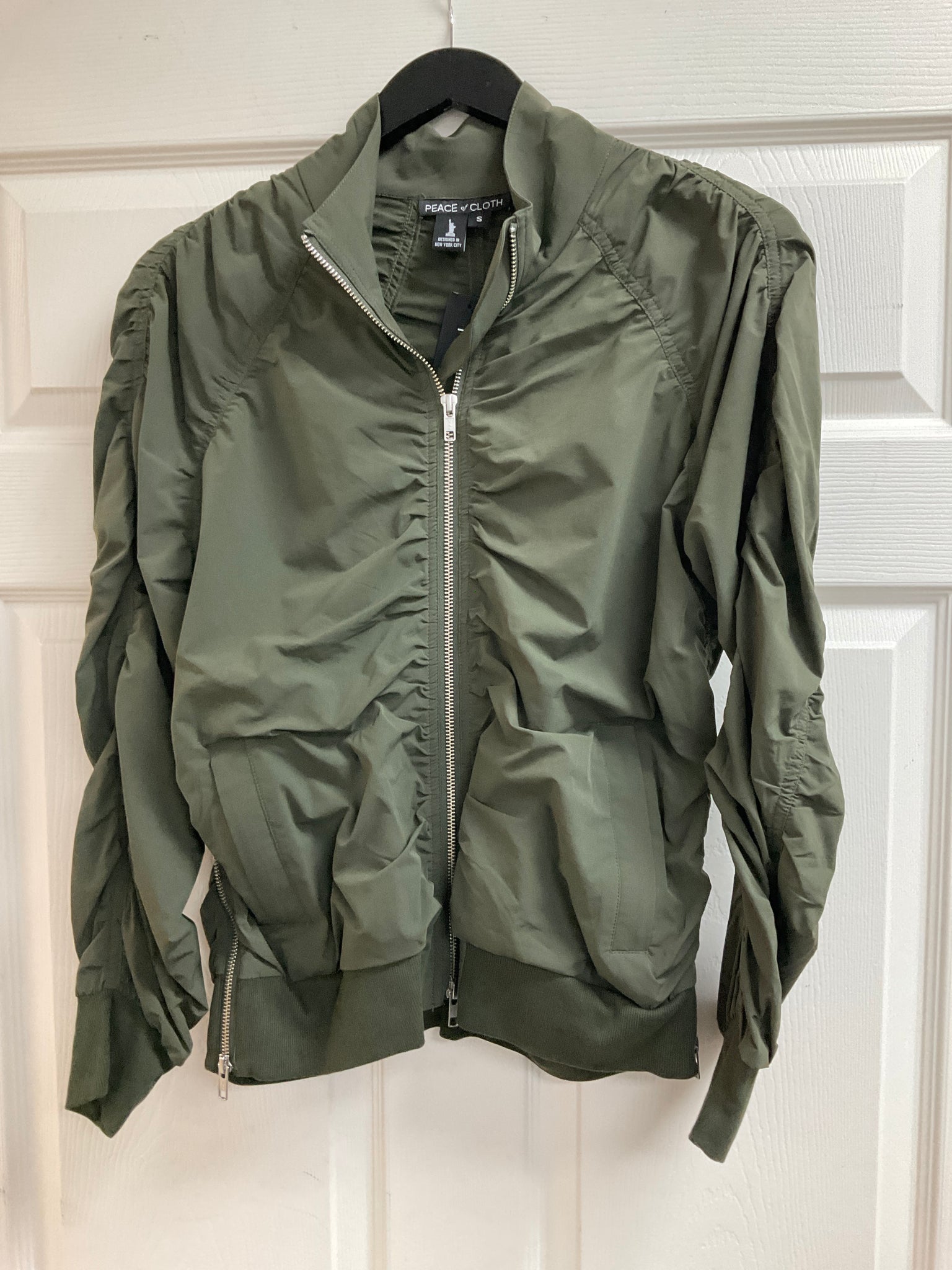 Peace Of Cloth Amry Dani Ruched Bomber Jacket