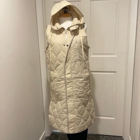 Dylan Off White Long Puffer Vest