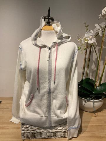 Pure Amici Starch Zip Hoodie W/ Stitching