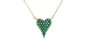 MS Sterling Pave Heart Necklace