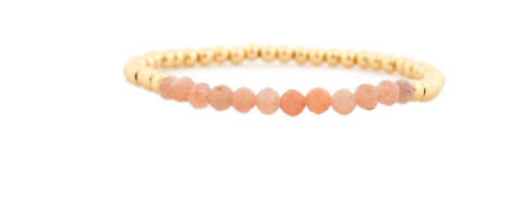 MS Mertal And Crystal Bead Stretch Bracelet