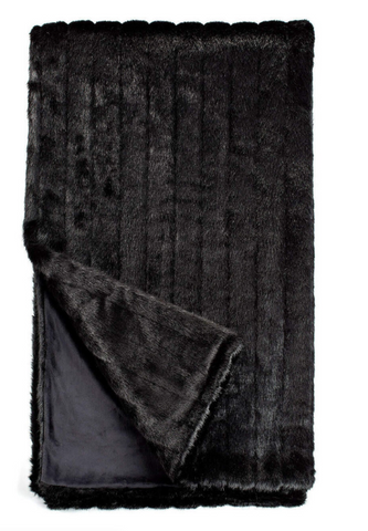 Donna Salyers 60 x 60 Signature Series Black Mink Faux Fur Throw