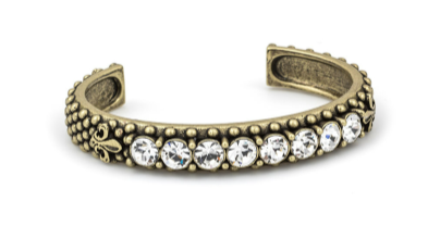 French Kande 24K Clad Austrian Crystal Bangle