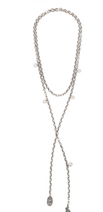 French Kande Adjustable Alsace Chain W/ Cuvee Pendant W/ Freshwater Pearl Dangles