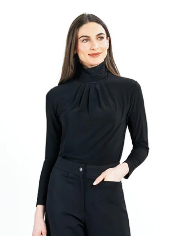 Clara S Black Mock Neck Top