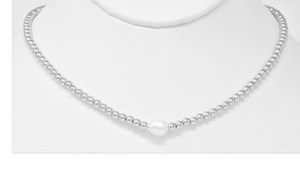 MB Cobie Silver Pearl Necklace