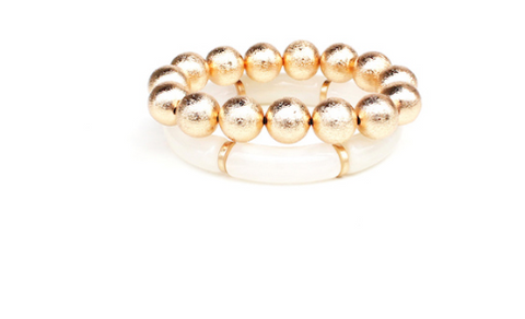 MB Huck White/Gold Bracelet