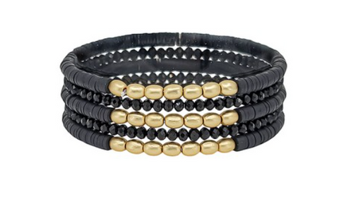 MB Joy Black Bead Bracelet