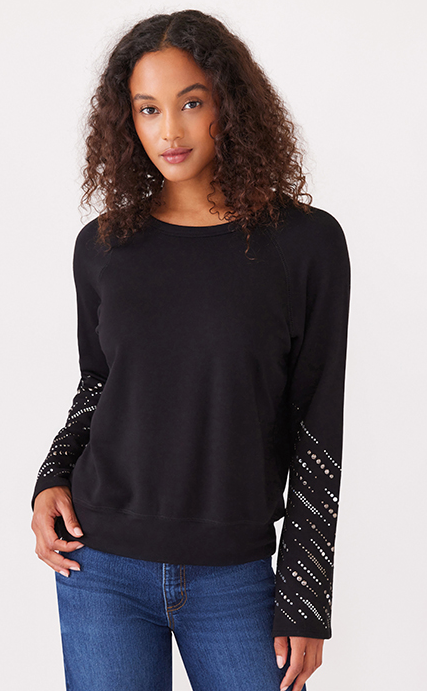 Karen Kane Black Sweater W/ Embellished Sleeve